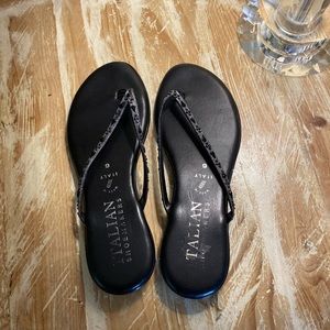 Black Italian shoemakers sandals size 6